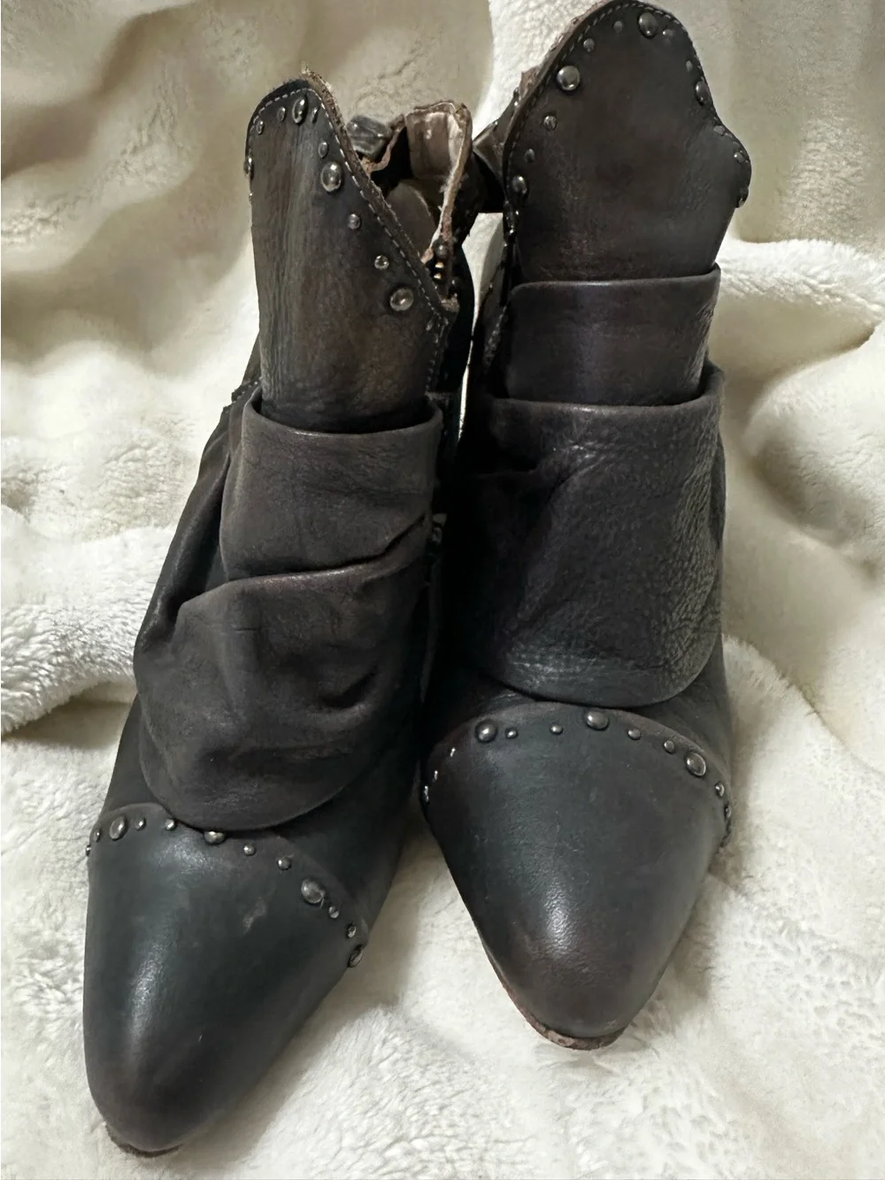 Freebird Jericho Women’s Black Studded Pointed-Toe Ankle Boots